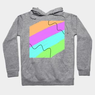 Green pink blue watercolor abstract art Hoodie